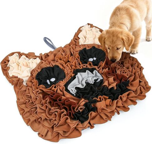 Snuffle Mat for Dogs, Interactive Dog Toys, Puppy Slow Feeder Mat, Mental Stimulation, Foraging Skills, Enrichment and Training Suitable for Small Medium Dogs, Christmas Valentine Gift (Brown) in Saudi Arabia