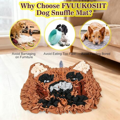 Snuffle Mat for Dogs, Interactive Dog Toys, Puppy Slow Feeder Mat, Mental Stimulation, Foraging Skills, Enrichment and Training Suitable for Small Medium Dogs, Christmas Valentine Gift (Brown) in Saudi Arabia
