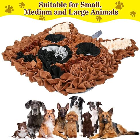 Snuffle Mat for Dogs, Interactive Dog Toys, Puppy Slow Feeder Mat, Mental Stimulation, Foraging Skills, Enrichment and Training Suitable for Small Medium Dogs, Christmas Valentine Gift (Brown) in Saudi Arabia