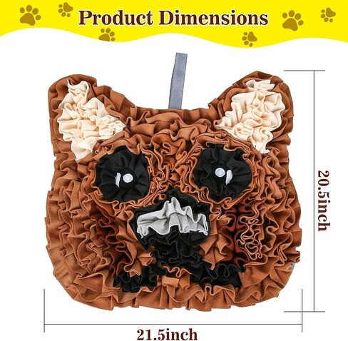 Snuffle Mat for Dogs, Interactive Dog Toys, Puppy Slow Feeder Mat, Mental Stimulation, Foraging Skills, Enrichment and Training Suitable for Small Medium Dogs, Christmas Valentine Gift (Brown) in Saudi Arabia