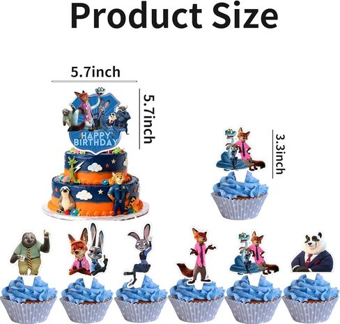 25 Pcs Cartoon Theme Happy Birthday Cake Toppers, Cute Animals Cake Decorations, The Perfect Choice for Birthday Parties and Themed Parties in Saudi Arabia