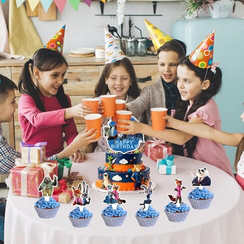 25 Pcs Cartoon Theme Happy Birthday Cake Toppers, Cute Animals Cake Decorations, The Perfect Choice for Birthday Parties and Themed Parties in Saudi Arabia