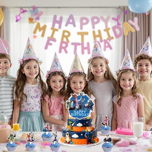 25 Pcs Cartoon Theme Happy Birthday Cake Toppers, Cute Animals Cake Decorations, The Perfect Choice for Birthday Parties and Themed Parties in Saudi Arabia