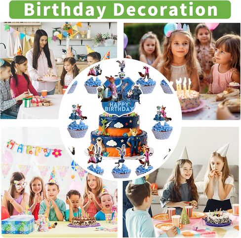 25 Pcs Cartoon Theme Happy Birthday Cake Toppers, Cute Animals Cake Decorations, The Perfect Choice for Birthday Parties and Themed Parties in Saudi Arabia