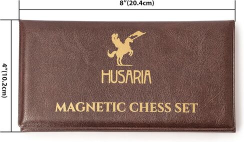 مجموعة محفظة شطرنج مغناطيسية قابلة للطي مقاس 8 بوصات من هوساريا - لعبة سفر مدمجة مع قطع مغناطيسية آمنة in Kuwait