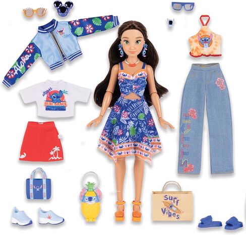 دمى Disney ILY 4ever Fashion مستوحاة من Stitch بطول 11.5 بوصة مع 13 نقطة مفصلية ومجموعة خزانة متعددة الملابس وخاتم ميكي لامع لك! [حصريًا لأمازون] in Kuwait