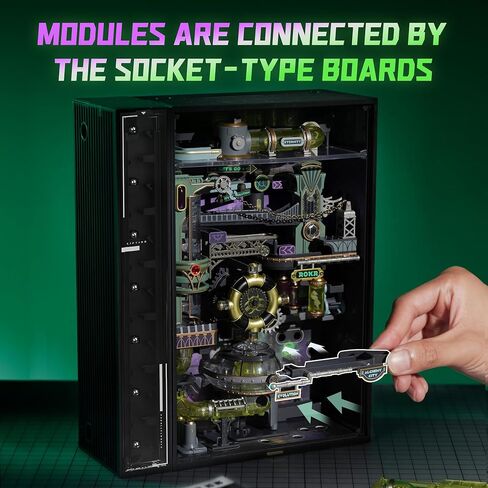 ROKR 3D Puzzles Marble Run Model Building Kit for Adults, DIY Hobbies for Men Women (Alchemy City MR04S) in Saudi Arabia