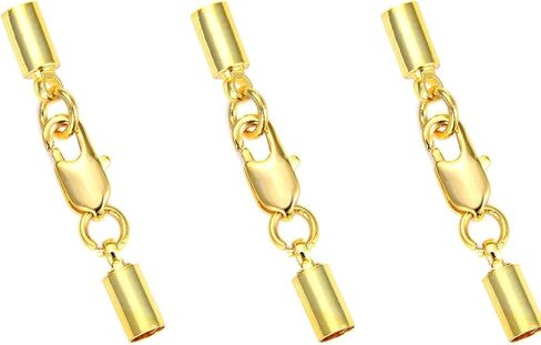 20 Sets Adabele Tarnish Resistant Tube Cord End Cap Clasp Glue in 18K Yellow Gold Plated for 1.5mm Wire Cord Thread Craft Jewelry Making BF224-2 in Saudi Arabia