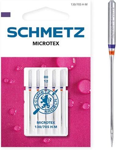 متوافقة مع إبر ماكينة الخياطة ميكروتكس الحادة من SCHMETZ - مستلزمات خياطة اللحف والخياطة العلوية، مقاس 80/12، بطاقة 5 إبر، عبوة من 10 قطع in Saudi Arabia