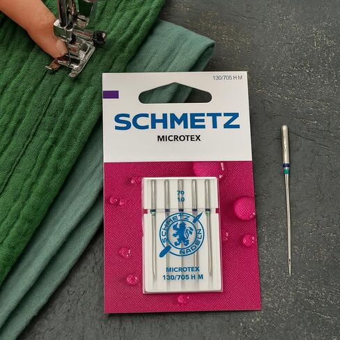 متوافقة مع إبر ماكينة الخياطة ميكروتكس الحادة من SCHMETZ - مستلزمات خياطة اللحف والخياطة العلوية، مقاس 80/12، بطاقة 5 إبر، عبوة من 10 قطع in Saudi Arabia
