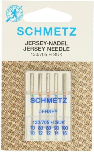 SCHMETZ 25 Assorted Jersey Ball Point Sewing Machine Needles 130/705 H SUK Sizes 70/10, 80/12, 90/14 100/16 in Saudi Arabia