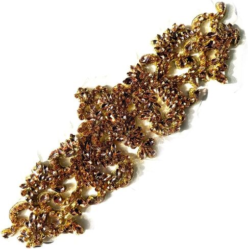1PC Silvr Small Rhinestones Beaded Pretty Applique Patch for Clothing Belt Hair Decoration in Saudi Arabia