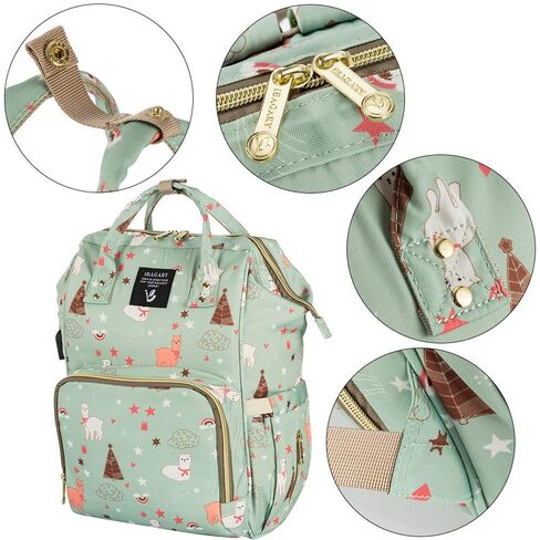 حقيبة ظهر للحفاضات من HALOVIE، حقيبة ظهر للسفر متعددة الوظائف بسعة كبيرة للأمهات، حقائب تغيير حفاضات الأطفال المقاومة للماء، على شكل فيل in Kuwait