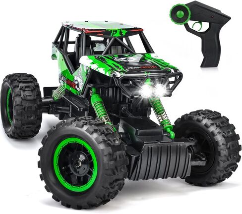 DOUBLE E 1:12 RC Monster Truck - سيارة دفع رباعي للطرق الوعرة تعمل بالتحكم عن بعد مع محركات مزدوجة ومصابيح أمامية in Kuwait
