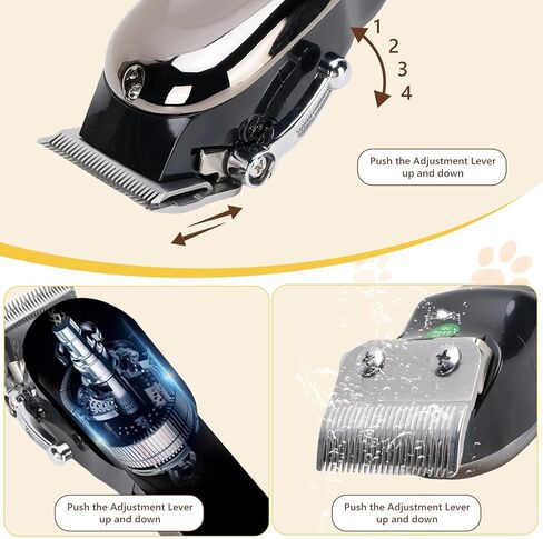 VINGVO Cordless Horse Clippers, Rechargeable Livestock Clippers with Low Noise, 180min Runtime & 4 Guards for Horse Dog Grooming Thick Hair in Saudi Arabia