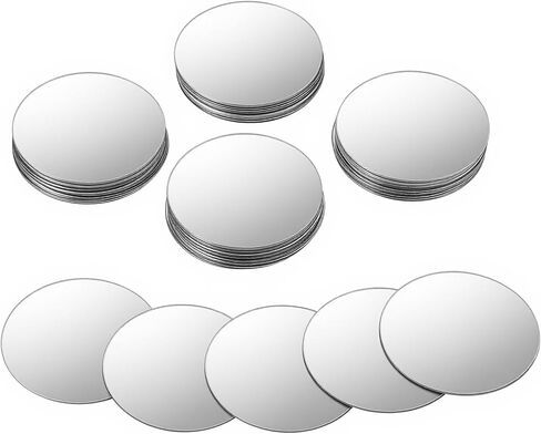 50 Pcs Mini Acrylic Round Mirror Tiles, Self Adhesive Circles Decorative Mosaic Mirror Sheets, 2 Inch Small Round Craft Mirrors Tiles Stickers for Wall, Mosaics, DIY Craft, Jewelry Making, Home Decor in Saudi Arabia