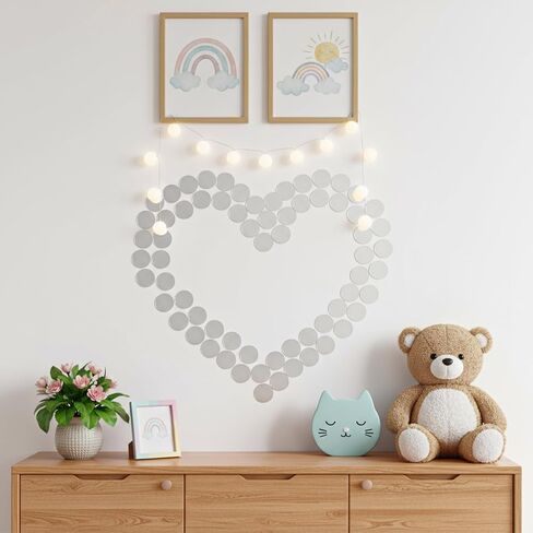 50 Pcs Mini Acrylic Round Mirror Tiles, Self Adhesive Circles Decorative Mosaic Mirror Sheets, 2 Inch Small Round Craft Mirrors Tiles Stickers for Wall, Mosaics, DIY Craft, Jewelry Making, Home Decor in Saudi Arabia