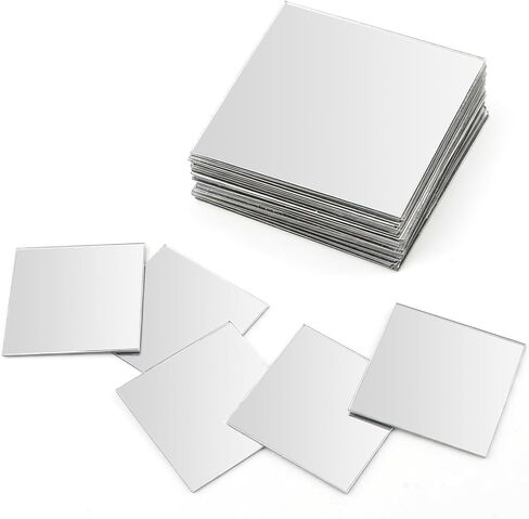 20-Pack Mini Size Square Mirror Adhesive - Small Craft Mosaic Mirror Pierces for Crafts,Disco Balls and DIY Projects Supplies Home Decoration(2 x 2 Inch) in Saudi Arabia