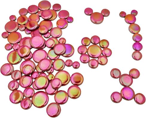 200g Iridescent Round Mosaic Tiles for Crafts Bulk, 11mm-23mm 4 Size Circular Mosaic Ceramic Pieces for Vases, Garden Decor, DIY Mosaic Making (Gold) in Saudi Arabia