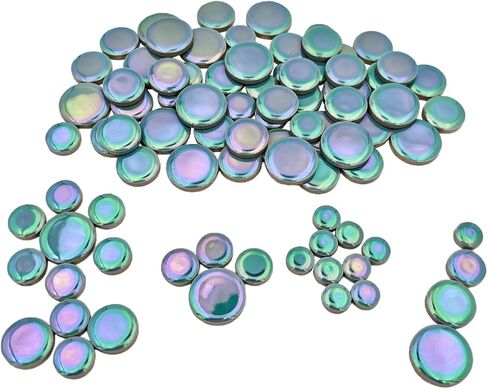 200g Iridescent Round Mosaic Tiles for Crafts Bulk, 11mm-23mm 4 Size Circular Mosaic Ceramic Pieces for Vases, Garden Decor, DIY Mosaic Making (Gold) in Saudi Arabia