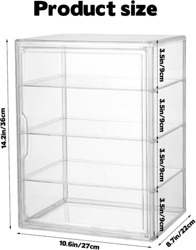 Clear Acrylic Miniature Storage Case Stackable Miniature Carrying Case for Collectibles Transport Action Figure Display case with Magnetic Door ,Death Guard 40k 14.2" × 10.6" in Saudi Arabia