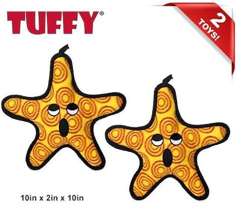 TUFFY - لعبة World's Tuffest الناعمة للكلاب - المحيط - أصوات الزقزقة - طبقات متعددة. مصنوعة متينة وقوية وصعبة. اللعب التفاعلي (الشد والرمي والجلب). يمكن غسله في الغسالة ويطفو على الماء. (نجم البحر، عبوة كبيرة 2) in Kuwait