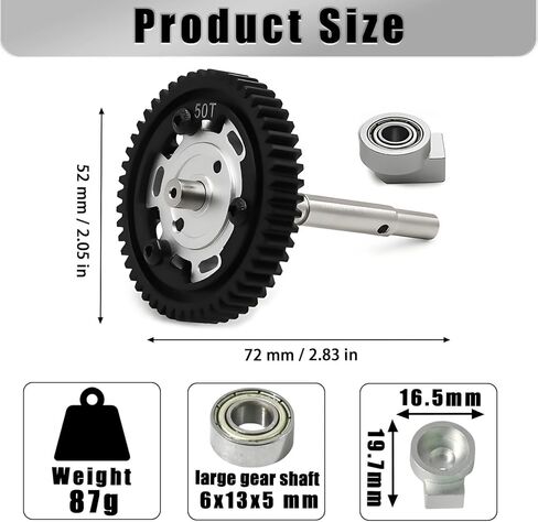 مجموعة تروس تفاضلية مركزية من الفولاذ 50T مع محامل كبيرة (6 × 13 × 5 مم) لـ TRAXXAS X-MAXX 8S & XRT - دعم ثلاثي النقاط لأداء محسن - مثالية لعشاق الطرق الوعرة والسباقات in Saudi Arabia