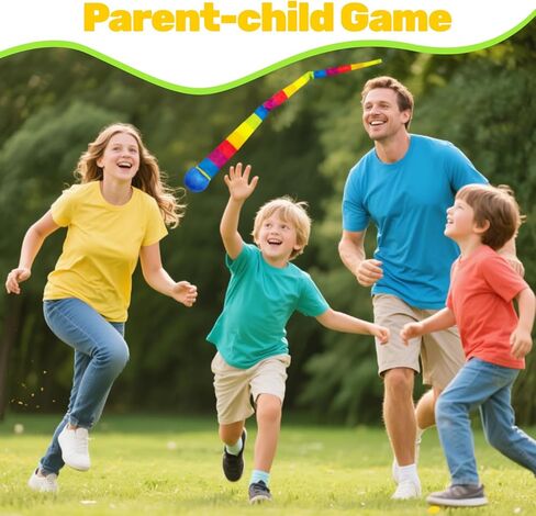 2 Pcs Throw and Catch Balls with Rainbow Tails, Outdoor Toys Bulk Playground Balls for Kids Adults, Physical Equipment Indoor Recess Games for Preschool, Camping Toys, 37" in Saudi Arabia