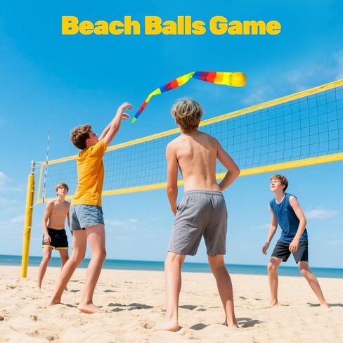 2 Pcs Throw and Catch Balls with Rainbow Tails, Outdoor Toys Bulk Playground Balls for Kids Adults, Physical Equipment Indoor Recess Games for Preschool, Camping Toys, 37" in Saudi Arabia