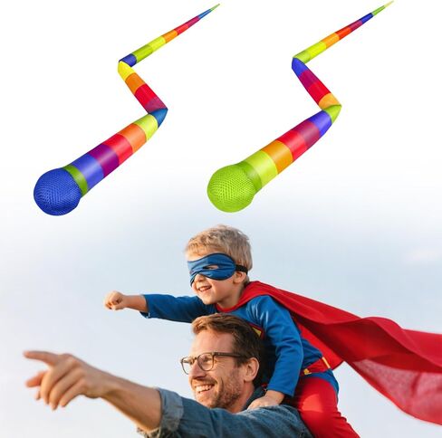 2 Pcs Throw and Catch Balls with Rainbow Tails, Outdoor Toys Bulk Playground Balls for Kids Adults, Physical Equipment Indoor Recess Games for Preschool, Camping Toys, 37" in Saudi Arabia