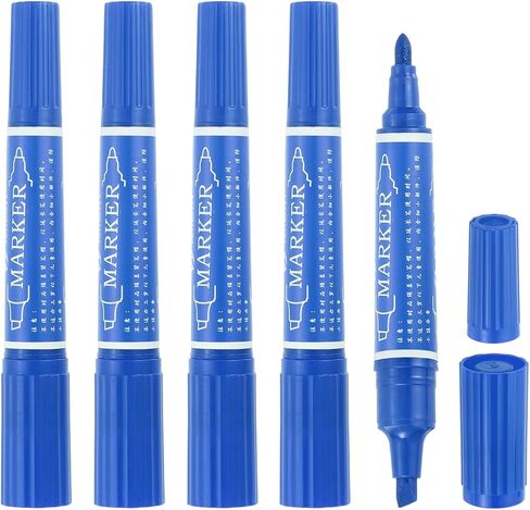 MECCANIXITY 5 Pcs Art Marker Pen Double-Ended Colored Pen Dual Sketch Marker for Drawing Sketching Writing Journaling, Middle Blue in Saudi Arabia