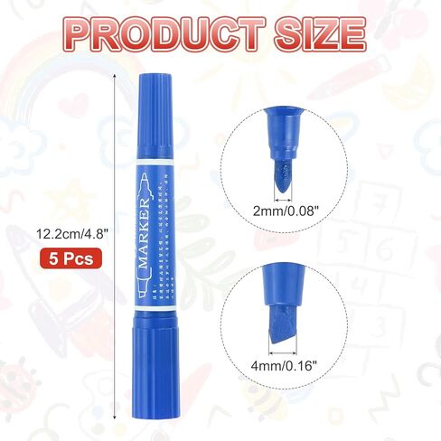 MECCANIXITY 5 Pcs Art Marker Pen Double-Ended Colored Pen Dual Sketch Marker for Drawing Sketching Writing Journaling, Middle Blue in Saudi Arabia
