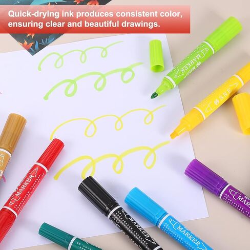 MECCANIXITY 5 Pcs Art Marker Pen Double-Ended Colored Pen Dual Sketch Marker for Drawing Sketching Writing Journaling, Middle Blue in Saudi Arabia