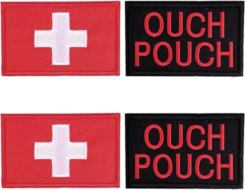 4 قطع من رقع الإسعافات الأولية، رقع مطرزة طبية متقاطعة بيضاء عاكسة لحقائب الظهر والقبعات وحقائب الملابس والسترات (نمطان) in Kuwait