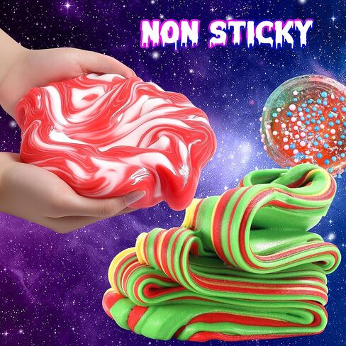 Mini Galaxy Slime Kit for Girls 6-12 Years Old, Glimmer Crunchy Slime, Foam Slime,Butter Slime, Stress Relief Toys, Party Favors for Kids, Fun Idea for Christmas & Easter in Saudi Arabia