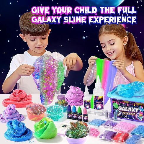 Mini Galaxy Slime Kit for Girls 6-12 Years Old, Glimmer Crunchy Slime, Foam Slime,Butter Slime, Stress Relief Toys, Party Favors for Kids, Fun Idea for Christmas & Easter in Saudi Arabia