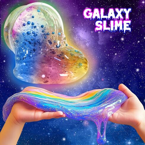 Mini Galaxy Slime Kit for Girls 6-12 Years Old, Glimmer Crunchy Slime, Foam Slime,Butter Slime, Stress Relief Toys, Party Favors for Kids, Fun Idea for Christmas & Easter in Saudi Arabia