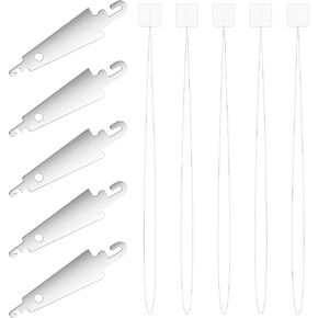 5 Piece Long Needle Threaders for Punch Needles and 5 Piece Stainless Steel Needle Threader Embroidery Stitching Craft Tool for Embroidery Floss Cross Stitch DIY Sewing in Saudi Arabia