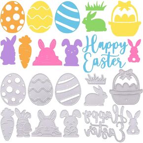 12 قطعة من قطع القوالب المعدنية لعيد الفصح لصنع البطاقات، أرنب عيد الفصح السعيد، بيض أرنب الجزر، العشب، النقش، استنسل لألبوم القصاصات بنفسك، ديكورات الحفلات اليدوية in Kuwait