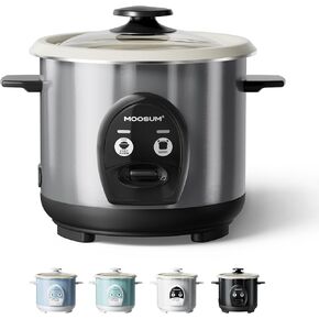 وعاء طهي الأرز غير المطبوخ سعة 3 أكواب صغير - وعاء داخلي غير سام مطلي بالسيراميك، متعدد الوظائف بلمسة واحدة للأرز/المقلى/الزبادي، آمن للاستخدام في غسالة الأطباق، مقاس 1-3 أشخاص، داكن in Kuwait