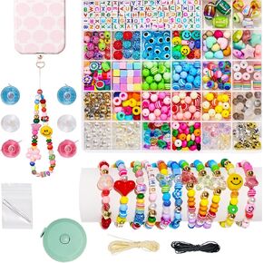 HolidayQbee Bead Bracelet Making Kit-657PCS Beads for Friendship Bracelet Making Kit Multicolor Bead Letter Alphabet Stars Heart Pony Beads for DIY Necklace Phone Charm Jewelry Accessories in Saudi Arabia