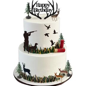 Hunting Cake Topper Antler Happy Birthday Sign for Hunter Deer Hunting Theme Birthday in Saudi Arabia