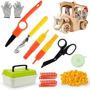 Cardboard Cutting Tools for Kids, 170 Pcs DIY Safe Cutting Creative Craft Kit, Cardboard Construction Kit for Family, Classroom Learning, STEM Educational Toys Birthday Gift for Boys and Girls Aged 4+ in Saudi Arabia