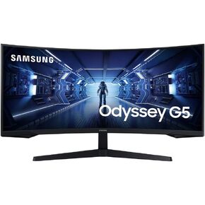 SAMSUNG 34-Inch Odyssey G5 Ultra-Wide Gaming Monitor with 1000R Curved Screen, 165Hz, 1ms, FreeSync Premium, WQHD (LC34G55TWWNXZA, 2020 Model), Black (Renewed) in Kuwait