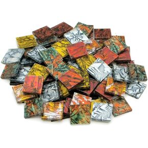 Delphi Glass 3/4" Van Gogh Metallics Mix - 75 Count - Multicolored - Rustic - Abstract - Irregular - Mosaic Supplies - Glue Down - Glass Tiles in Saudi Arabia