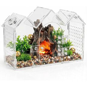 Jumping Spider Enclosure with Magnetic Front Door & Ventilation - 9.5"x3.9"x6.7" Acrylic Terrarium Habitat for Tarantulas, Mantis, Geckos & Reptiles in Saudi Arabia