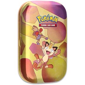 Pokémon TCG: Scarlet & Violet—151 Mini Tin – Meowth and Hitmonchan (عبوتان معززتان، 1 عملة و1 بطاقة فنية) in Kuwait