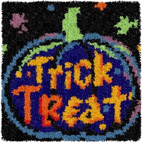 Numptain Latch Hook Kits for Adults,DIY Rug Crafts Halloween Pumpkin Pattern Color Printed Canvas,Latch Hook Kits for Beginners Handmade Needlework Crafts Home Decoration,12"x12" NT41 in Kuwait