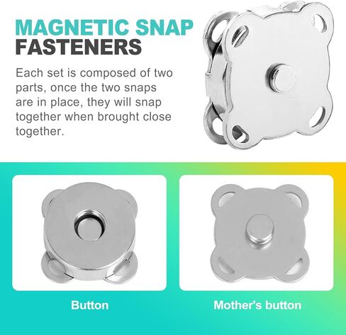 KornaDoz 12 زوجًا من الأزرار المغناطيسية غير القابلة للخياطة، وإغلاق معدني آمن للمحافظ، وحقائب اليد، والملابس، والحرف اليدوية in Kuwait