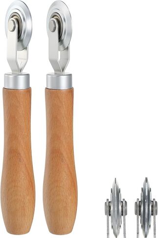 Guduling 2pcs Scoring Tool for Cardboard,Box Scoring Tool, Versatile Cardboard Scoring Tools with Wooden Handle for Thin Cardboards and Metal Sheets (0.5/1.2mm Diameter) in Saudi Arabia